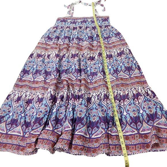 Caroline Constas Maxi Dress Womens Medium Purple Blue Floral Boho Cottagecore - Picture 12 of 13